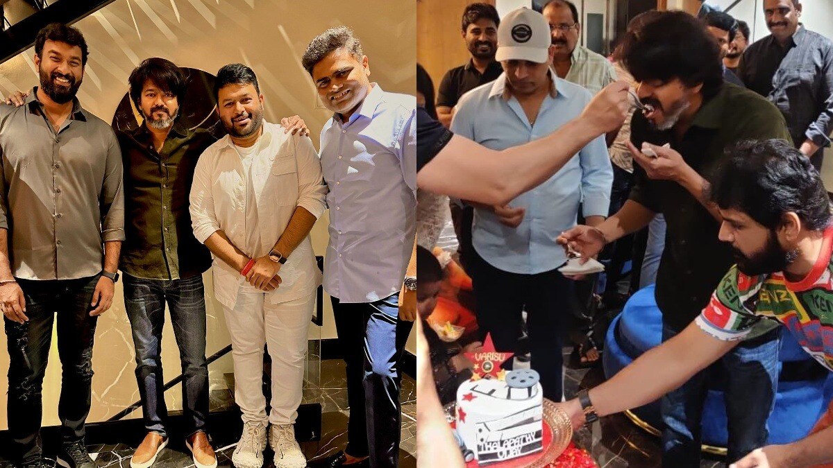 Vijay flaunts Thalapathy67 look at Varisu success celebration, pictures take the internet by storm