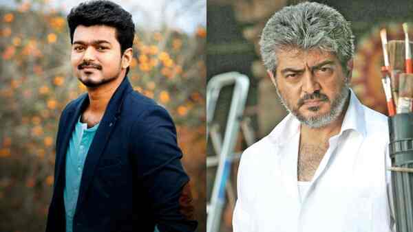 Vijay in Jilla; (right) Ajith in Veeram