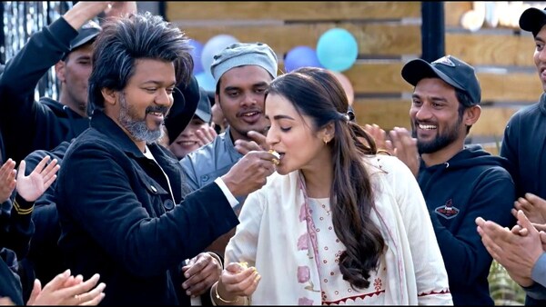 Anbenum: This soul-stirring lyric video from Leo featuring Vijay and Trisha is soothing to ears