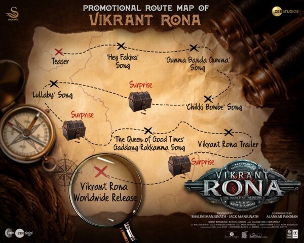 The promotional tour map for Sudeep's film