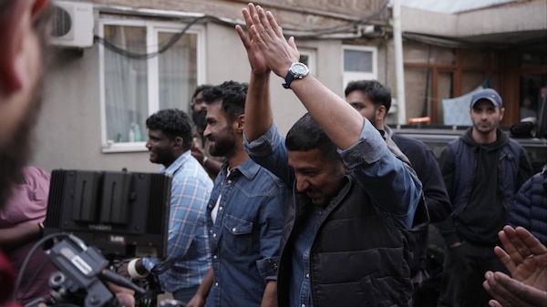 Vineeth Sreenivasan and Noble Babu Thomas on the sets of Karam