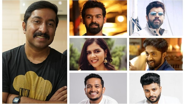 Vineeth Sreenivasan, Pranav Mohanlal, Nivin Pauly, Kalyani Priyadarshan, Dhyan Sreenivasan, Basil Joseph and Neeraj Madhav
