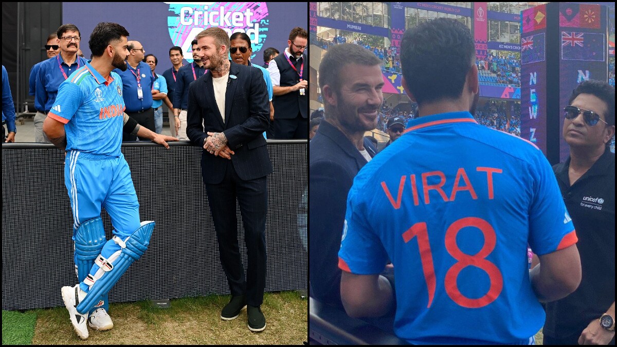IND Vs NZ GOATs Virat Kohli And David Beckham Seen Chatting Ind vs nz goats virat kohli and david beckham seen chatting