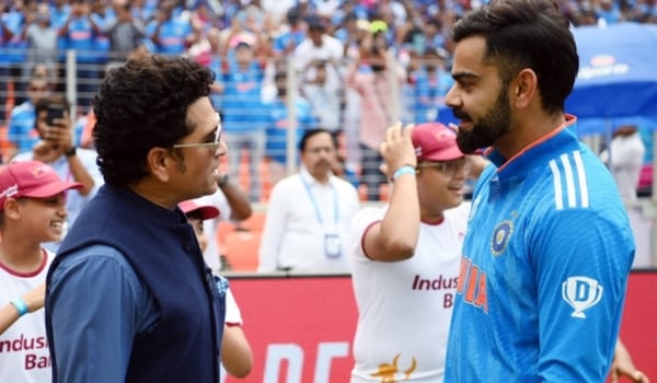 Virat Kohli and Sachin Tendulkar (Pic Credit: BCCI Twitter)