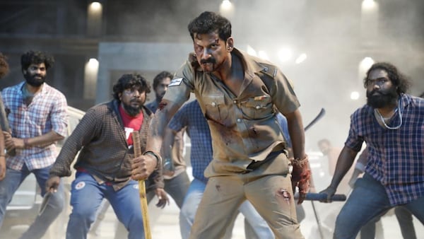 Vishal in a still from Laththi