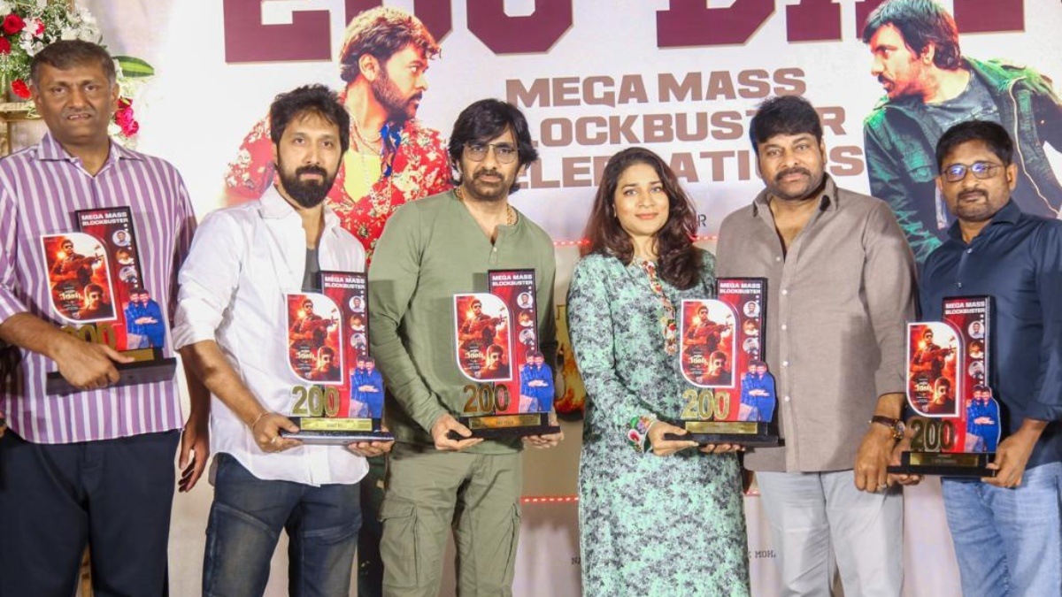 While awaiting Bholaa Shankar’s release, Chiranjeevi celebrates Waltair Veerayya’s 200-day run with cast, crew