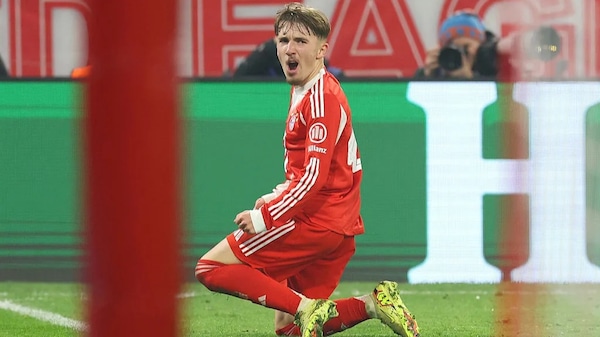 Lnnart Karl after scoring a goal for Bayern Munich in Champions League against Sporting Lisbon. Image | Bundesliga via Getty Images