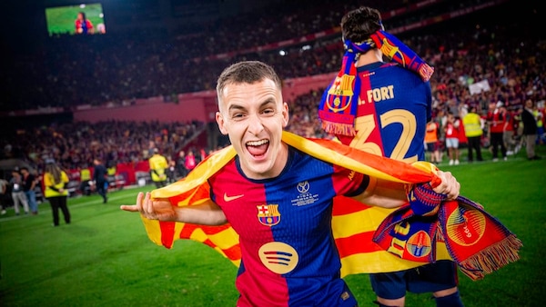 Casado celebrating the Copa del Rey success for FC Barcelona. Image | FCB on X