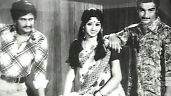 With Sridevi in Moondru Mudichu.