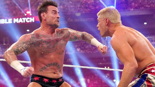 CM Punk and Cody Rhodes during the Men's Royal Rumble