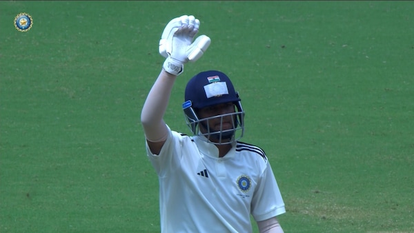 Dhull played a valiant inning in the second inning. Image | BCCI Domestic on X