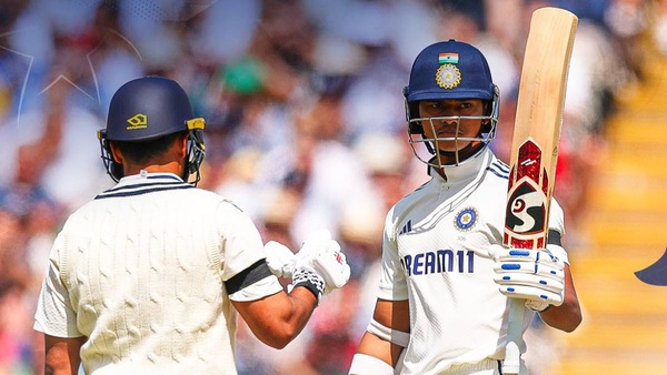 Yashasvi Jaiswal and Shubman Gill. Ind vs Eng, 2nd Test, Day 1 at Edgbaston. Photo courtesy BCCI
