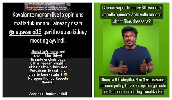 Youtuber responds to Vishwak Sen