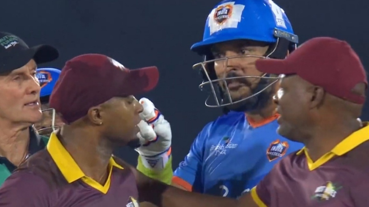Watch: Yuvraj Singh and Tino Best indulge in a heated exchange during IML final