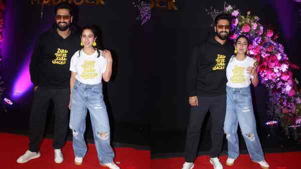 Vicky Kaushal and Sara Ali Khan are all smiles at Zara Hatke Zara Bachke’s success bash, SEE GLIMPSES