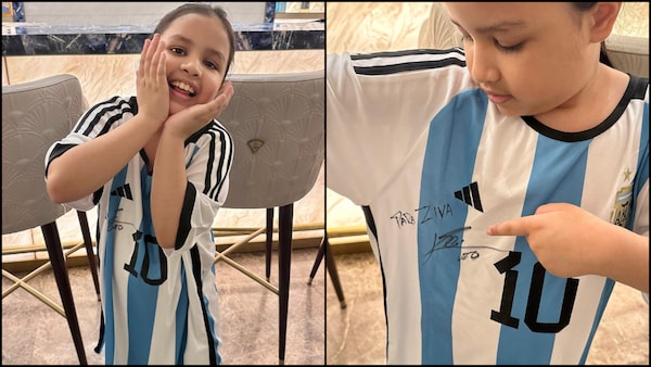 After Jay Shah, Lionel Messi gifts signed Argentina jersey to MS Dhoni's daughter Ziva