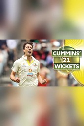Cummins'  21 Wickets in Ashes 2021/22