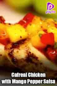 Cafreal Chicken with Mango Pepper Salsa