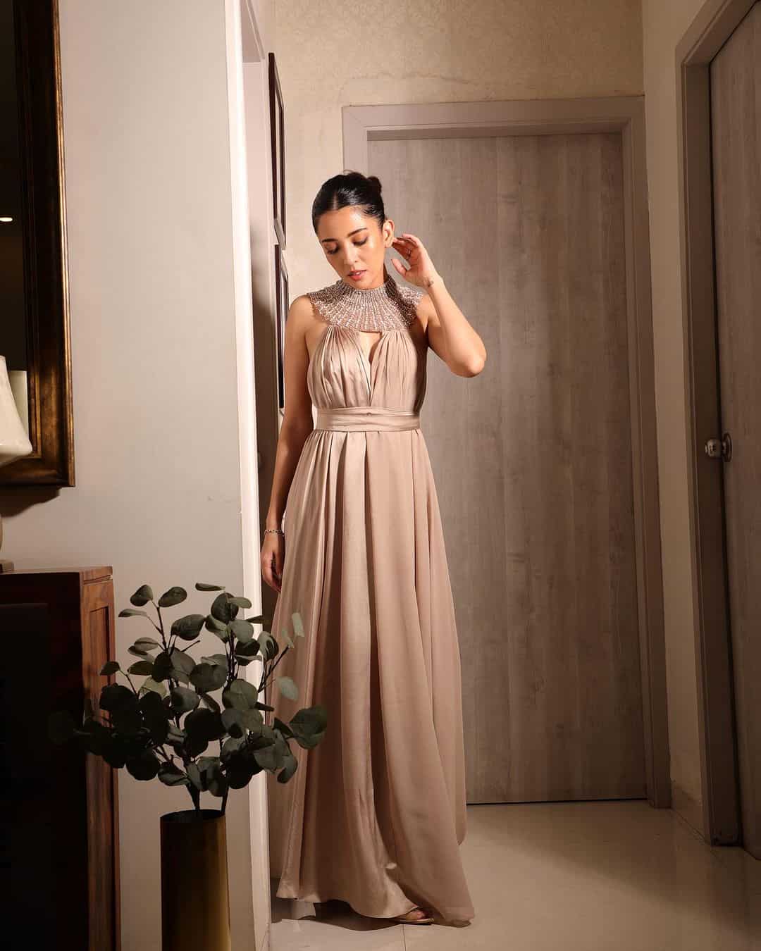 Birdy Grey Cindy Dress in Satin Neutral Champagne Bridesmaid Dress | The  Knot