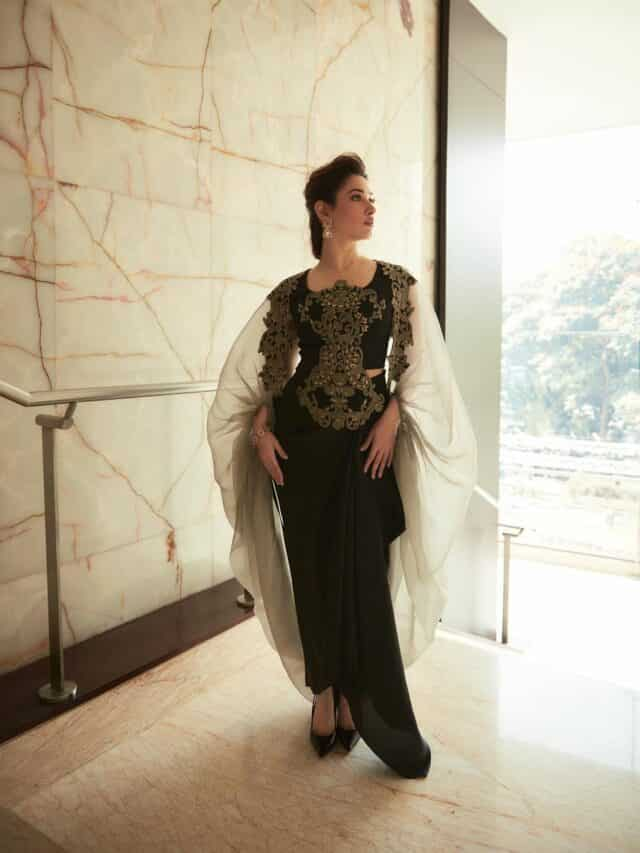 Tamannaah Bhatia exudes regal elegance in an embroidered black ensemble ...