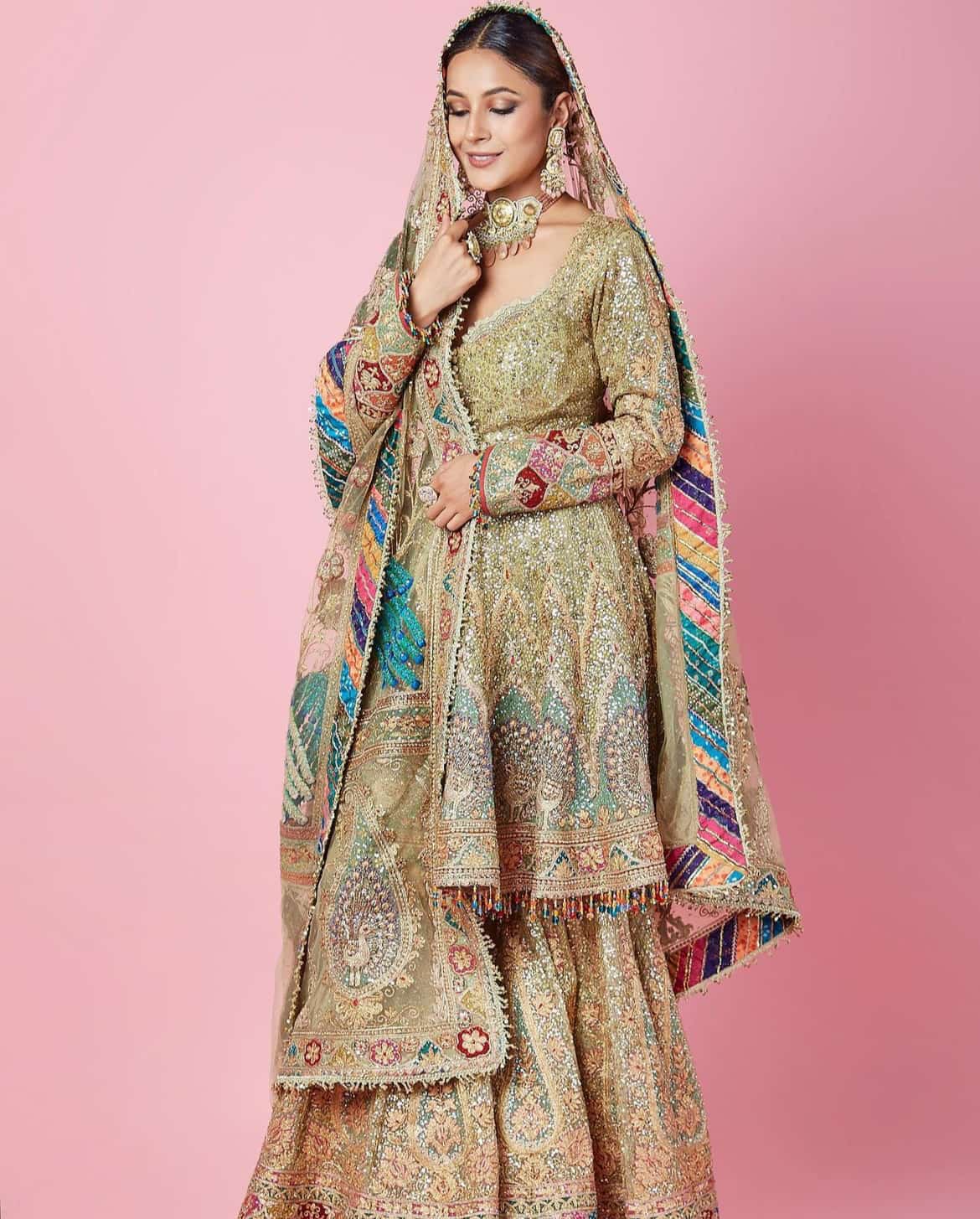 Pakistani Beige Silver Bridal Sharara Suit Dabka Work INS1537 – Siya  Fashions