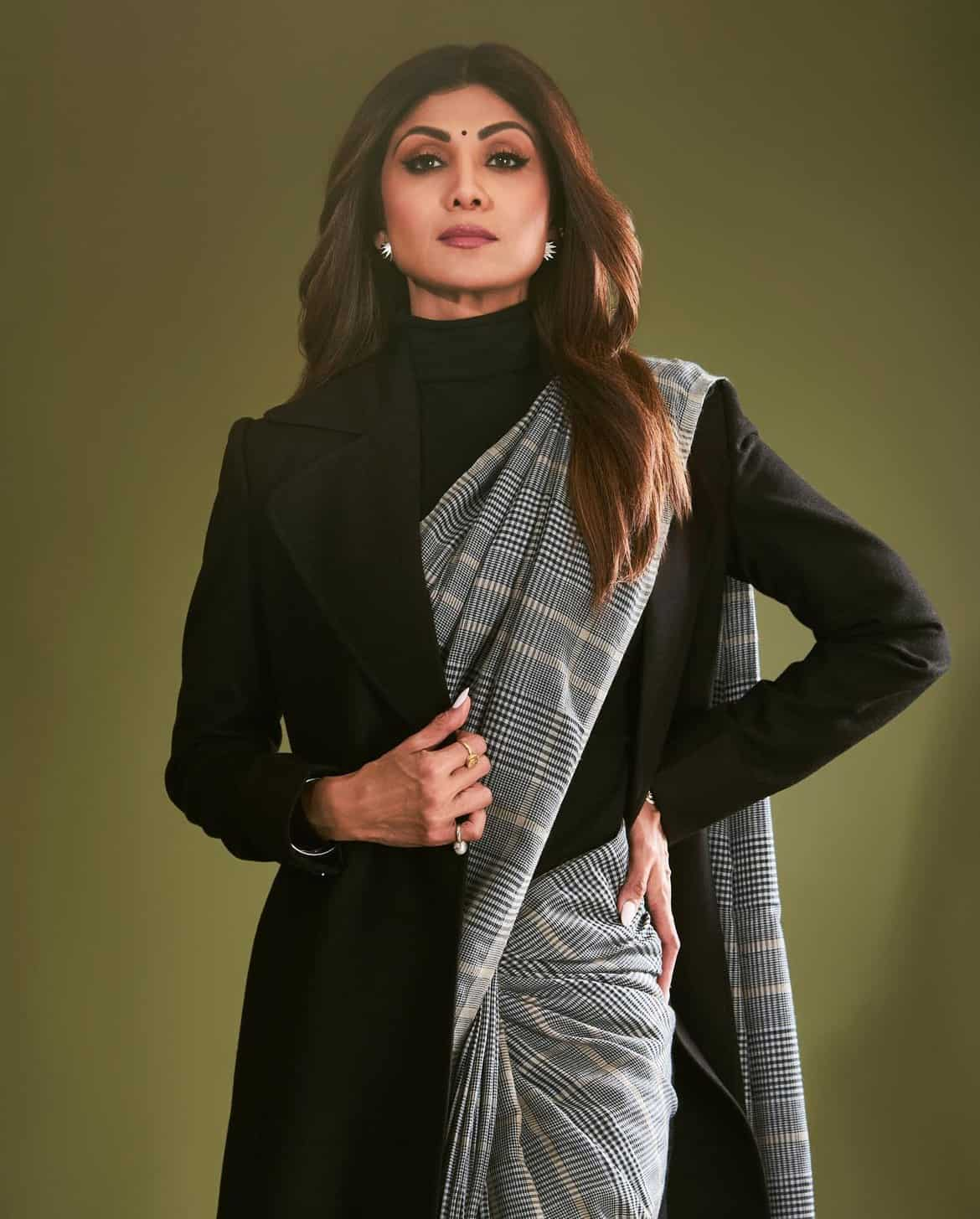 Overcoat clearance over saree