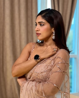 Bhumi Pednekar looks ethereal in a nude embroidered saree