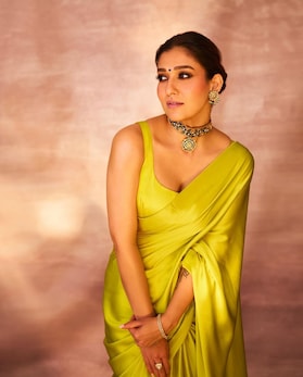 Nayanthara looks mesmerising styled in a silk saree