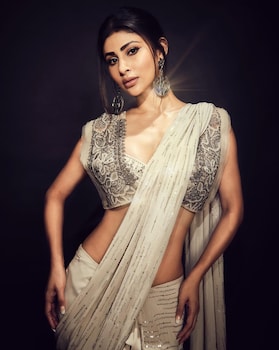 Mouni Roy redefines glam in a draped ivory saree